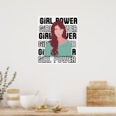 Girパワー女性ポートレート力引用文 ポスター (キッチン)