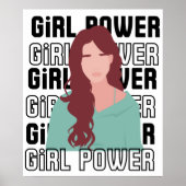 Girパワー女性ポートレート力引用文 ポスター (正面)