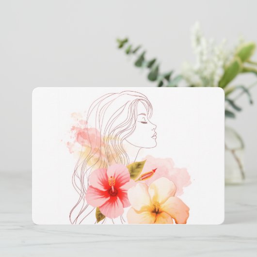 Gir close her eyes whithe red flower 招待状 (スタンド正面)