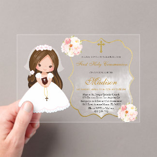Gir First Holy Communion Acrylic invitation アクリル招待状