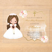 Gir First Holy Communion Acrylic invitation アクリル招待状 (正面)