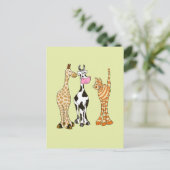 Girafe vache et chat, animaux comiques. ポストカード (スタンド正面)