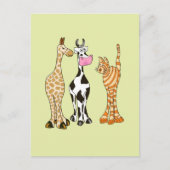 Girafe vache et chat, animaux comiques. ポストカード (正面)
