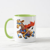 Girafe volante avec cape rouge. マグカップ (左)