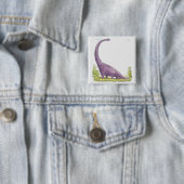 Giraffatitanの恐竜のイラストレーション 缶バッジ (インサイチュ)