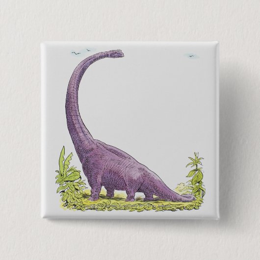 Giraffatitanの恐竜のイラストレーション 缶バッジ (正面)