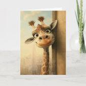 GIRAFFE おもしろい HELLO Greeting Card カード (正面)