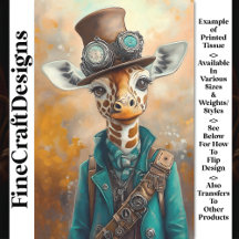 Giraffe、カラフル Top Hat AE5P Decopage