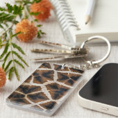 giraffe animal fur skin texture wild leather patte キーホルダー (正面右)