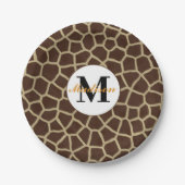 Giraffe Animal Print ペーパープレート (正面)