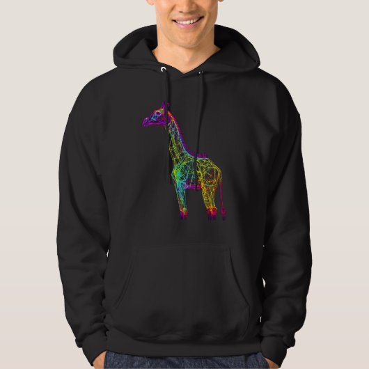 Giraffe Artwork  Animal Colourful Giraffe パーカ (正面)