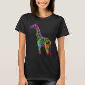 Giraffe Artwork Animal Colourful Giraffe Tシャツ (正面)