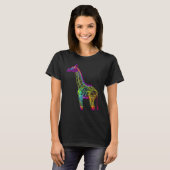 Giraffe Artwork  Animal Colourful Giraffe Tシャツ (正面フル)