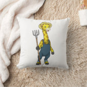 Giraffe as農家とPitchfork クッション (ブランケット)