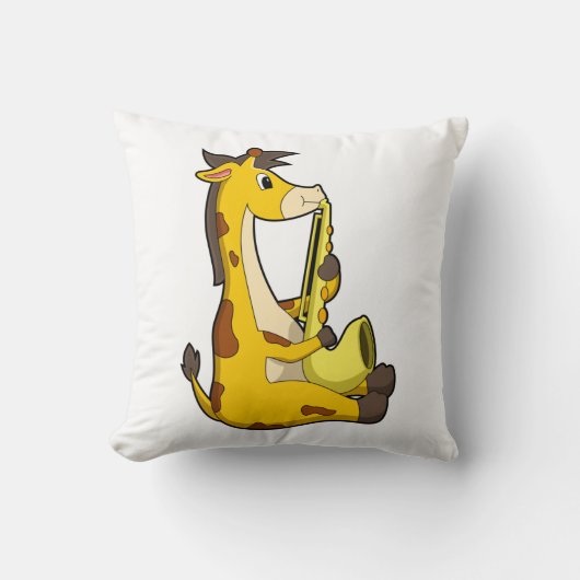 Giraffe at Music with Saxphone.PNG クッション (正面)