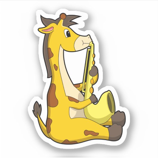 Giraffe at Music with Saxphone.PNG シール (正面)