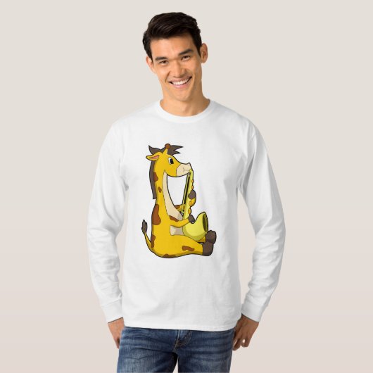 Giraffe at Music with Saxphone.PNG Tシャツ (正面フル)
