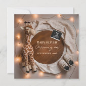 giraffe baby reveal pregnancy announcement card 案内状 (正面)
