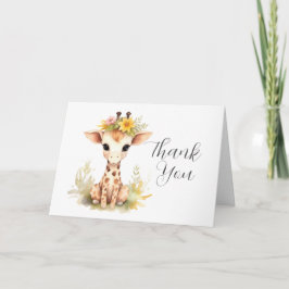 Giraffe Baby Shower Thank You Card サンキューカード