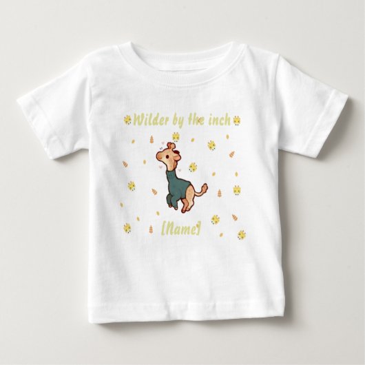 Giraffe Baby Tee – Custom Name ベビーTシャツ (正面)