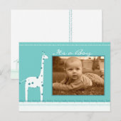 Giraffe Blue Its a Boy発表 案内ポストカード (正面/裏面)