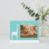 Giraffe Blue Its a Boy発表 案内ポストカード (スタンド正面)