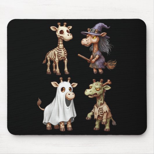 Giraffe Boo Zombie Witch Halloween Costume Women  マウスパッド (正面)