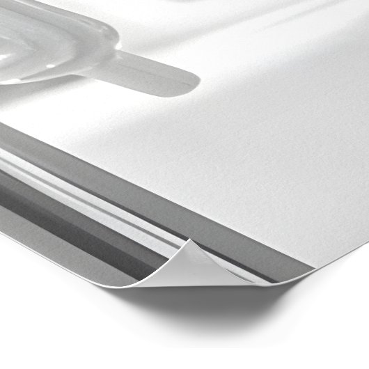 Giraffe Brushing Teeth Print, Funny Bathroom ポスター (角)