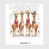 Giraffe Christmas Chic Oversized T-Shirt シール (シート)