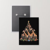 Giraffe Christmas Tree Santa African Wildlife Farm 缶バッジ (正面/裏面)