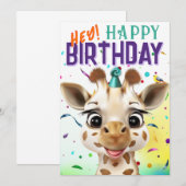Giraffe Confetti Birthday (正面/裏面)