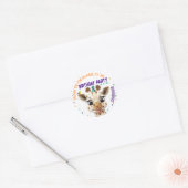 Giraffe Confetti Kids Birthday ラウンドシール (封筒)