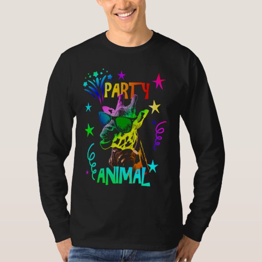 Giraffe  Cool Party Animal Tシャツ (正面)