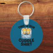 Giraffe Couple Cute Love This Is Our Cuddle キーホルダー (正面)