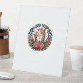 Giraffe Couple Illustration Giraffe Lovers  _4 台座サイン (インサイチュ)