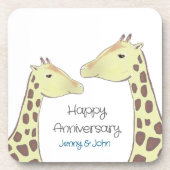 Giraffe Couple Wedding Anniversary コースター (正面)