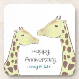 Giraffe Couple Wedding Anniversary コースター