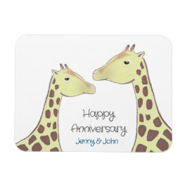 Giraffe Couple Wedding Anniversary マグネット