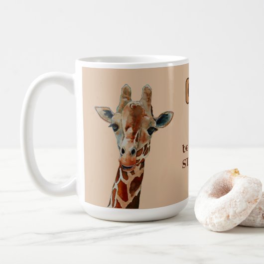 Giraffe das Safari Tier Aquarell コーヒーマグカップ (ドーナツ)
