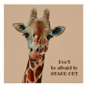 Giraffe das Safari Tier Aquarell ポスター (正面)