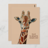 Giraffe das Safari Tier Aquarell ポストカード (正面/裏面)
