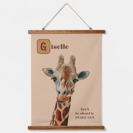 Giraffe das Safari Tier Aquarell  吊り下げ型タペストリー