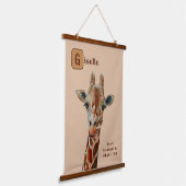 Giraffe das Safari Tier Aquarell 吊り下げ型タペストリー (傾斜あり)