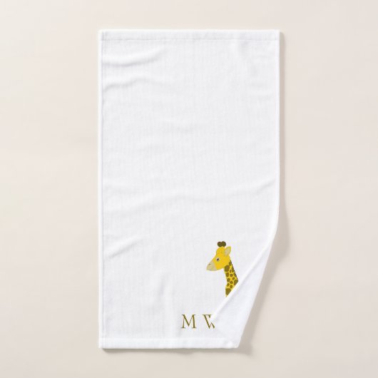Giraffe Design Monogrammed バスタオルセット (ハンドタオル)