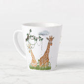 Giraffe Duo Mug – Safari Illustration カフェラテマグ (左アングル)