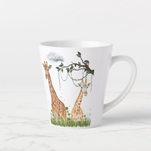 Giraffe Duo Mug – Safari Illustration カフェラテマグ (右)
