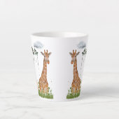 Giraffe Duo Mug – Safari Illustration カフェラテマグ (正面)