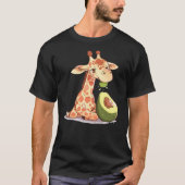 giraffe eating avocado, giraffe for men, giraffe f tシャツ (正面)