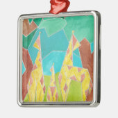 Giraffe Family Original Abstract Art メタルオーナメント (左)