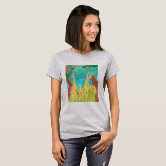 Giraffe Family Original Abstract Art Tシャツ (正面フル)